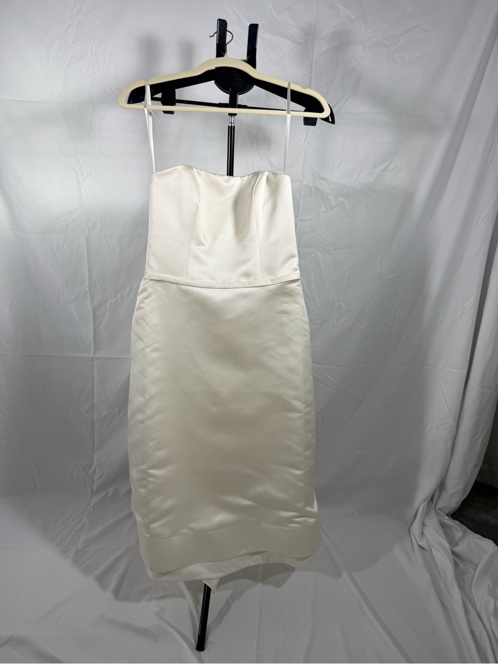 Amsale Ivory Strapless Midi Dress